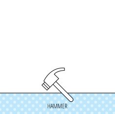 Hammer icon Repair or fix tool sign N3