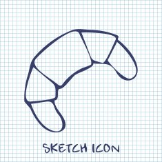 croissant sketch icon Food symbol