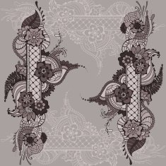 Mehndy flowers card N6
