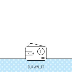 Euro wallet icon EUR cash money bag sign N4