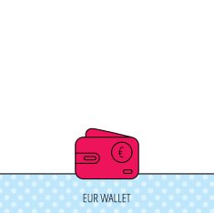 Euro wallet icon EUR cash money bag sign N5
