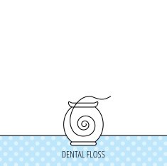Dental floss icon Teeth cleaning sign N4