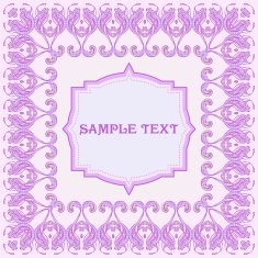 Patterned frame template for greeting cards invitations