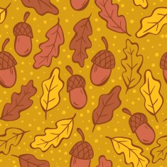 seamless pattern with oak leaves N3