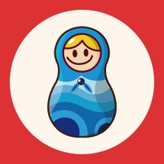 Matryoshka Russian traditional wooden doll vector pattern el N27