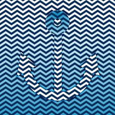 Vector anchor shape on zig zag abstract background