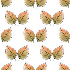 Just leaves Watercolor Seamless pattern 5 N2