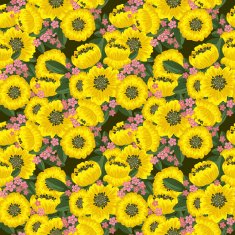 Seamless yellow floral texture