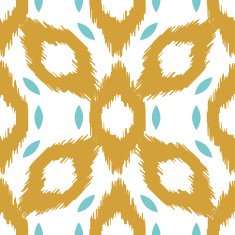 Ikat vector seamless pattern Abstract geometric dijon yellow background for N2