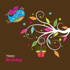 Template birthday greeting card vector N2