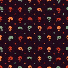 Cartoon Halloween party skull seamless flat icon N2
