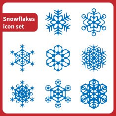 Snowflakes icon set