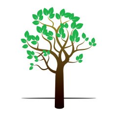 Color Tree and Green Leafs