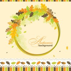 Oak autumn background vector N2