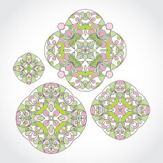 Vector set of vintage pattern in Eastern style
