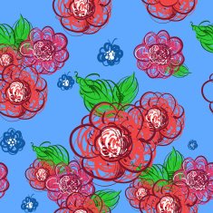 Flowers hand drawn Vector seamless pattern N4