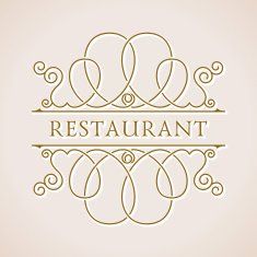 Calligraphic Luxury logo Emblem ornate decor elements Vintage N3