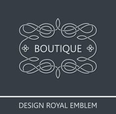 Calligraphic Luxury logo Emblem ornate decor elements Vintage N4