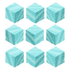 Cartoon Isometric ice game brick cubes set