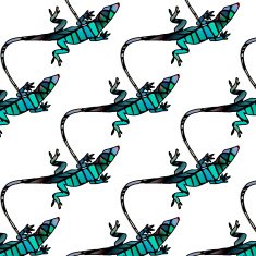 lizard figurine in form of glowing stained glass N2