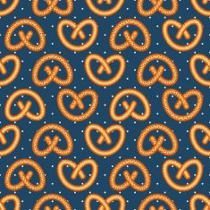 Seamless pattern with fresh tasty pretzel for Oktoberfest