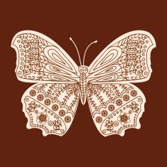 Henna butterfly Mehndi Design Element