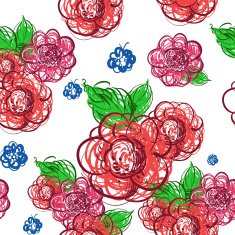 Flowers hand drawn Vector seamless pattern N6