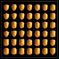Set of 42 blank golden vintage frame