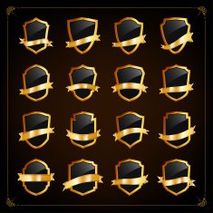 Set of 16 blank golden vintage frame