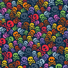 Cute colorful skulls and crossbones seamless pattern N2