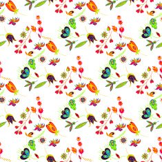 Seamless multicolored retro flower pattern Vector