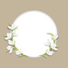 Vector template with snowdrop flowers for the inscription Round frame