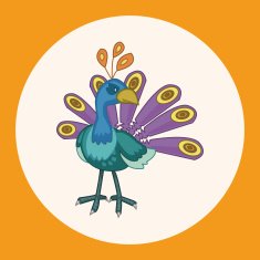 bird peacock cartoon theme elements vector eps