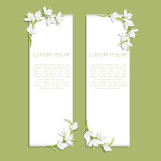 Set of two vertical banners with snowdrop flowers