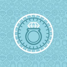 Vector jewelry sign and emblem in outline style