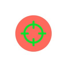 Flat web icon of crosshair N2