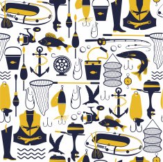 Fishing seamless pattern