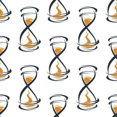 Seamless pattern with vintage hourglasses