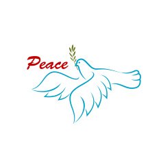 Bird of peace with green olive branch