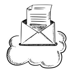 Open e-mail letter in cloud
