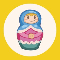 Matryoshka Russian traditional wooden doll vector pattern el N49