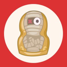 Matryoshka Russian traditional wooden doll vector pattern el N50