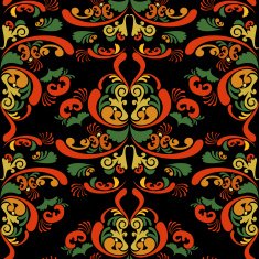 Repeatable Khokhloma Stylized Background