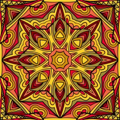 Abstract Sun Ethnic Repeatable Ornament
