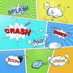 Comic colored speech bubbles in pop art style vs net N2