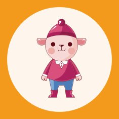 animal sheep winter cartoon theme elements