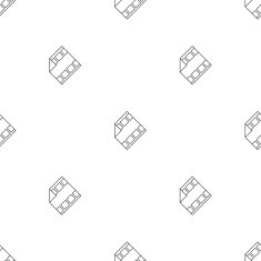 Vector outline film icon with play sign seamless pattern Media