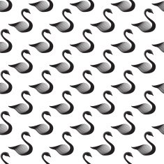 Vector minimalistic swan seamless pattern Beautiful ink style background