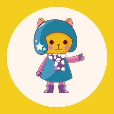 animal cat winter cartoon theme elements N2