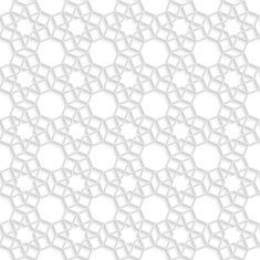 Abstract white arabic art seamless pattern with shadow effect